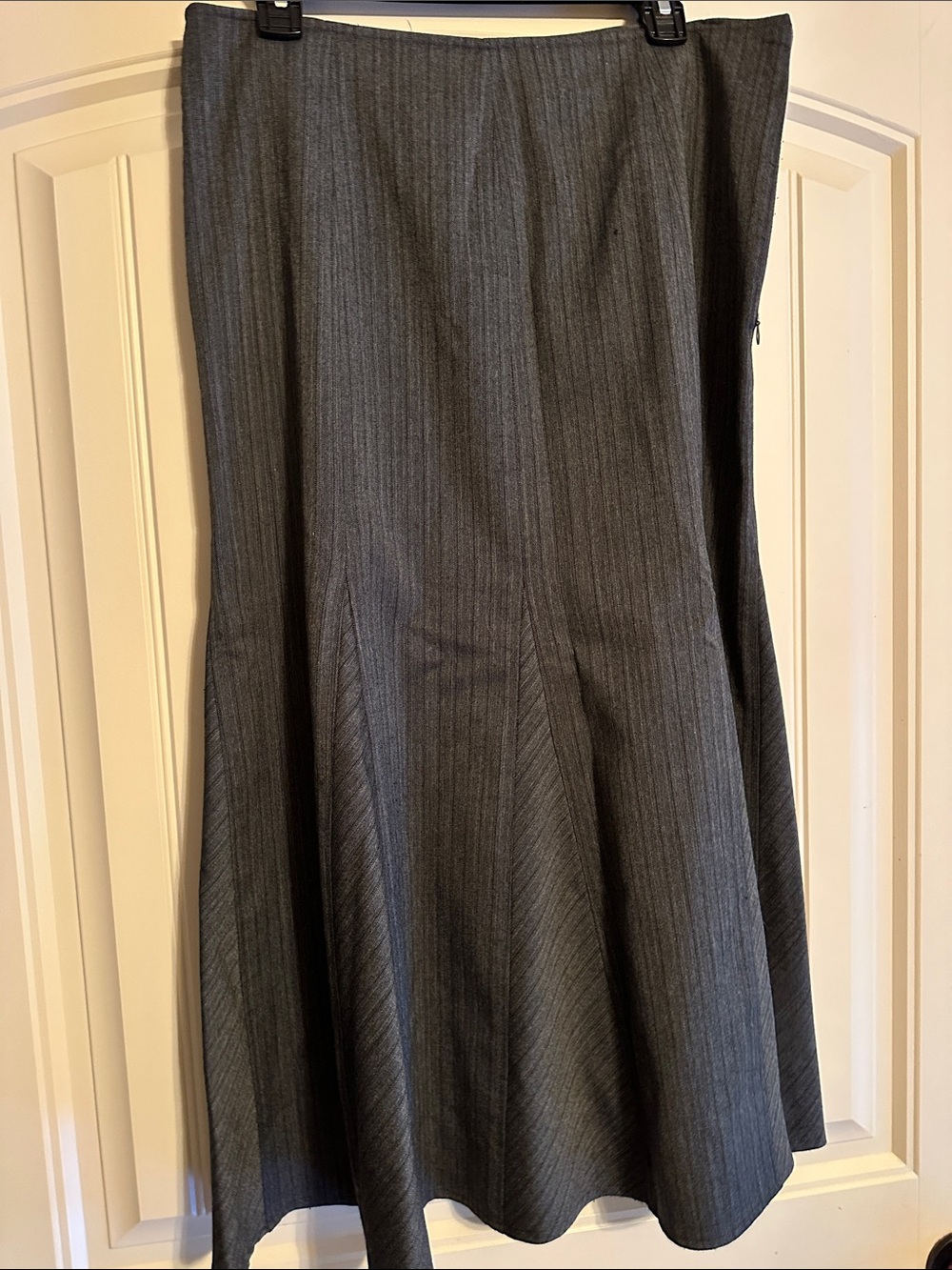 Women's Gray Pinstripe A-Line Skirt by